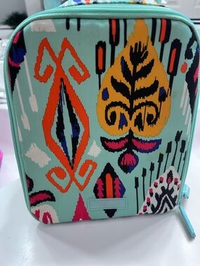 Vera Bradley Teal Ikat Print lunch bag